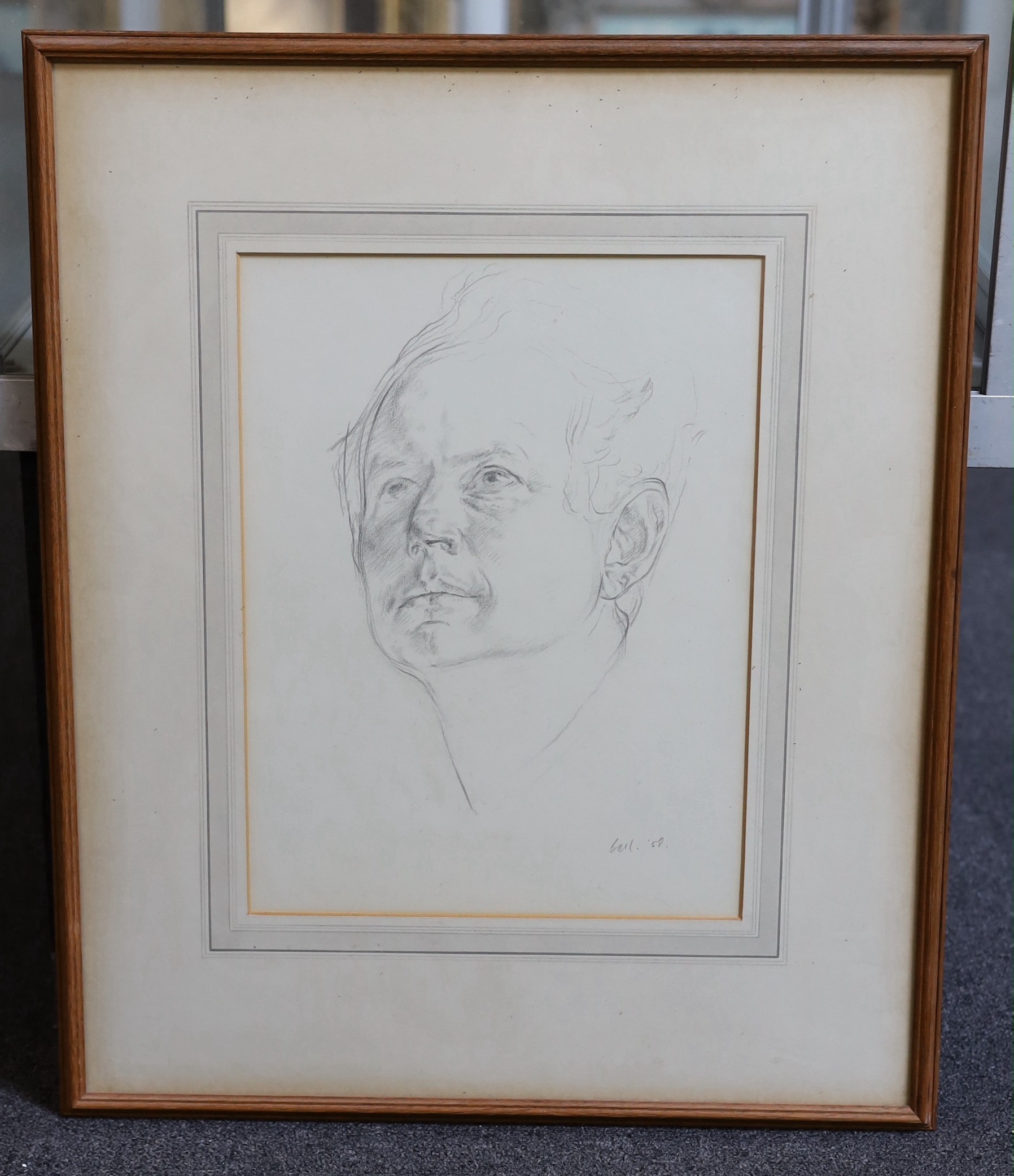 Vanessa Bell (1879-1961), Portrait of John Russell Brown, pencil on paper, 36 x 27cm